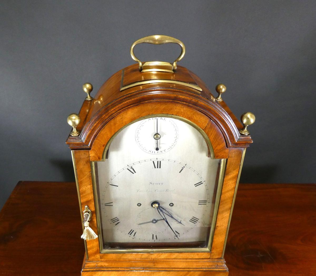 Georgian Mahogany Bracket Clock by Scott, London