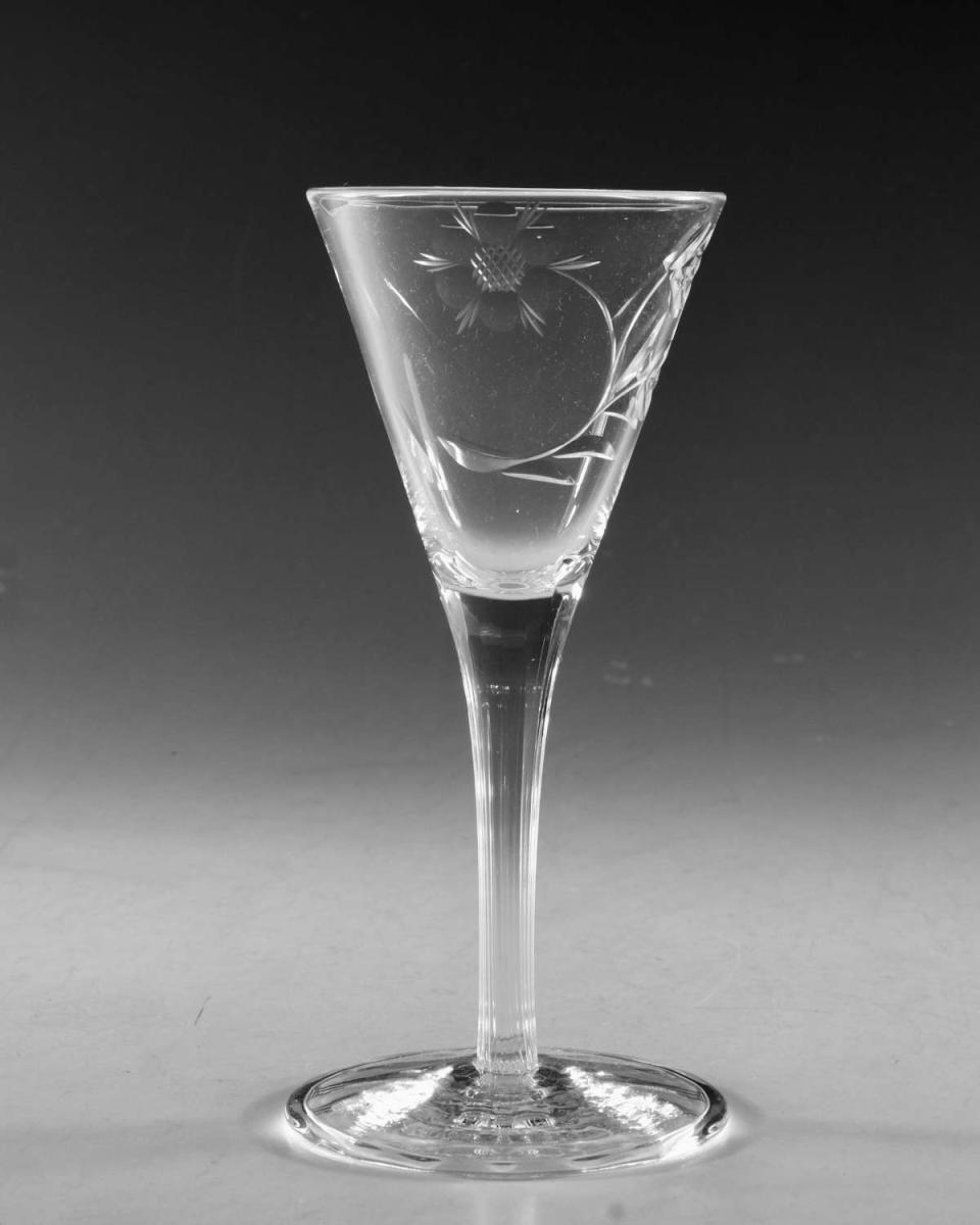 Antique wine glass Harry Powell circa 1900