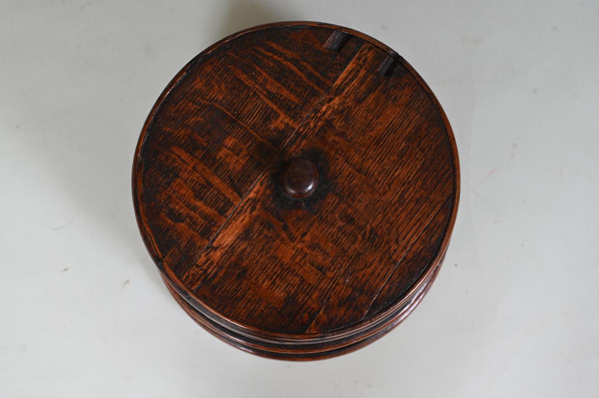 19th century treen coopered dry goods barrel