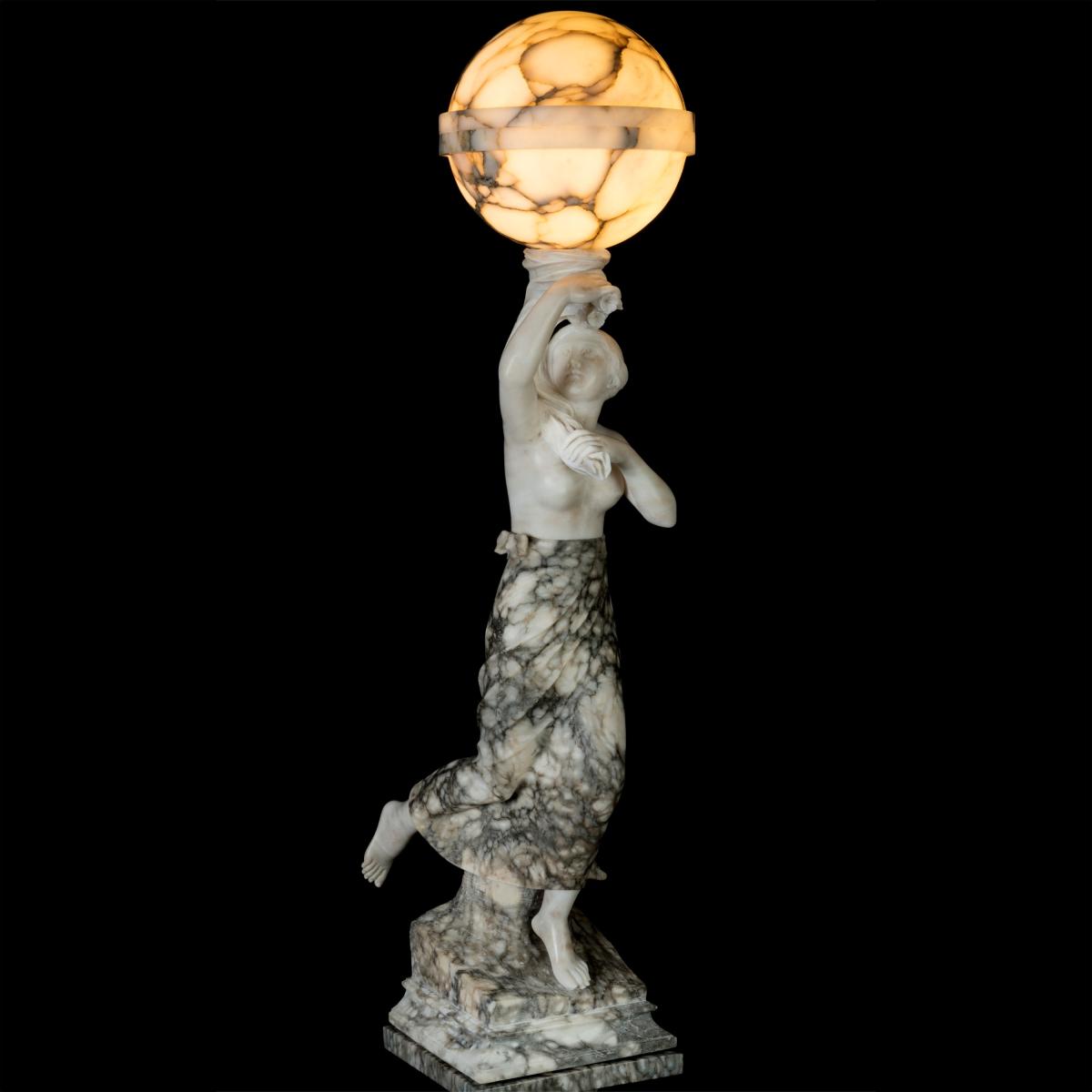 Italian Figural Alabaster Lamp