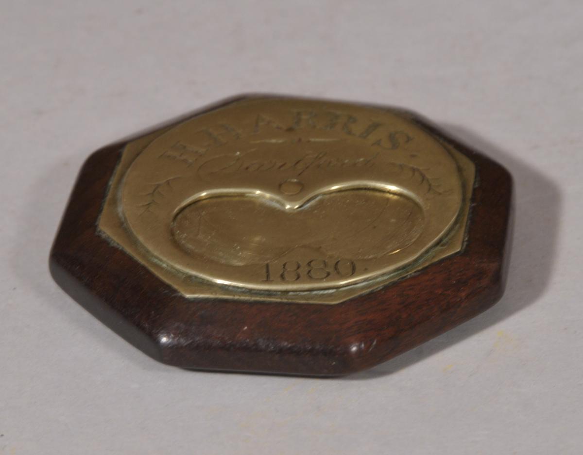 S/5962 Antique Treen 19th Century Named and Dated Miser's Snuff Box