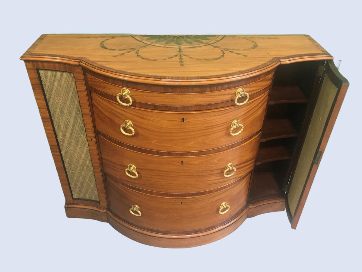 A Fine Satinwood & Kingwood Cabinet in the Manner of Ince & Mayhew. George III, Circa 1790