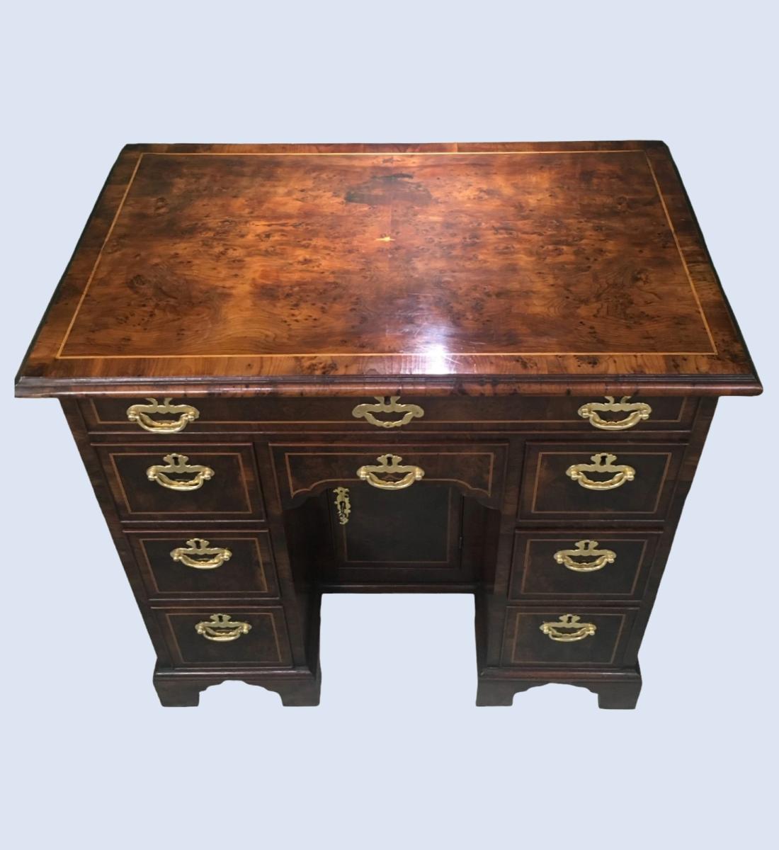 A Fine & Rare Yew Wood Kneehole Desk George II, Circa 1740