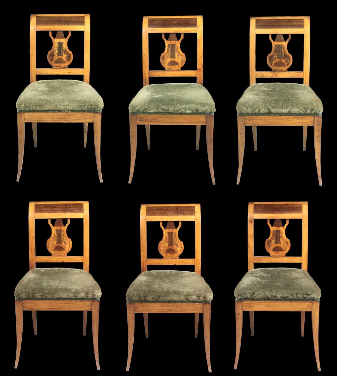 Set of Six Biedermeier Chairs
