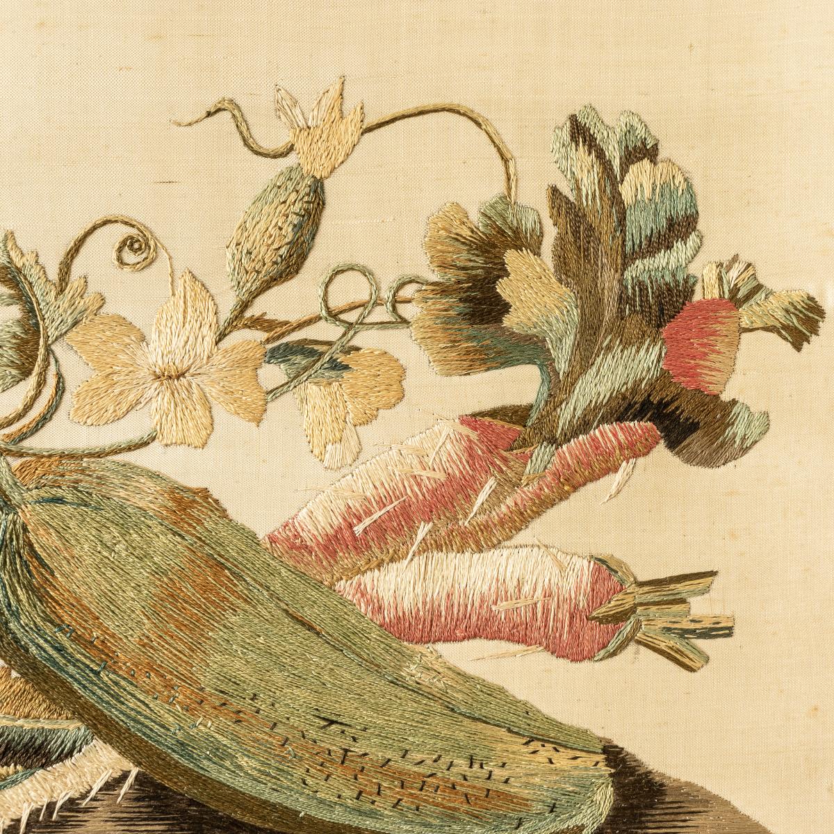 A fine George III silk embroidery, circa 1800