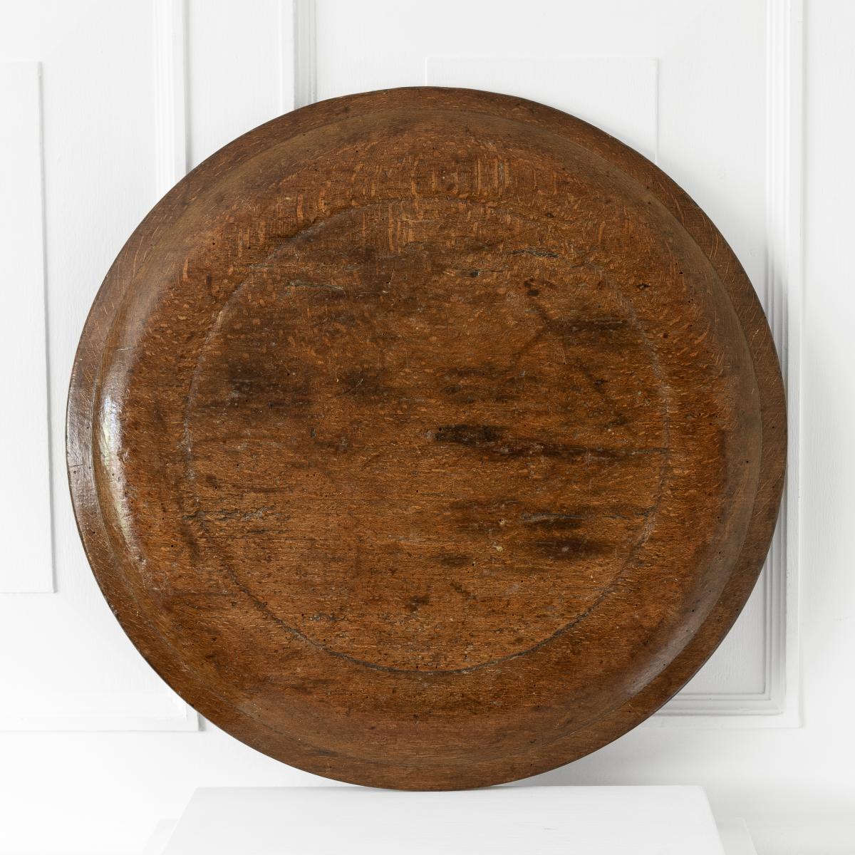 A good beech platter of exceptional large size, English, circa 1750-1800
