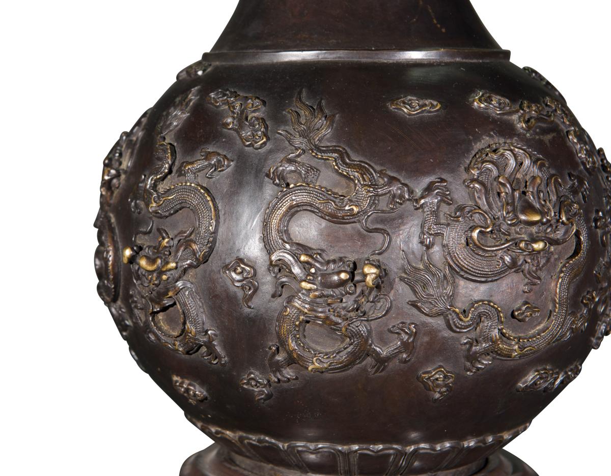 A Chinese Bronze Lamp