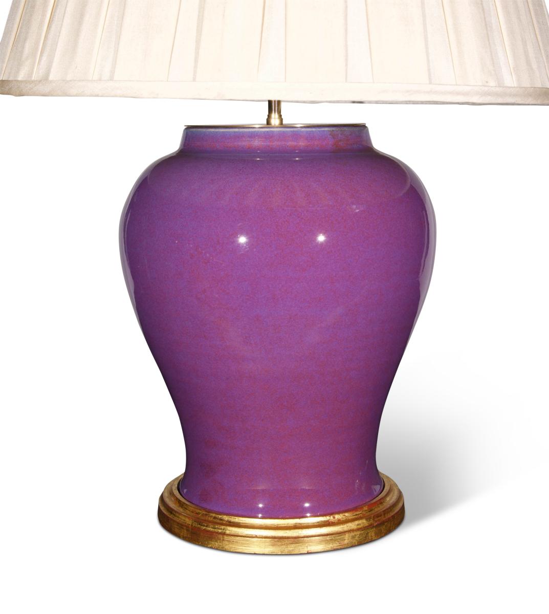A Pair of Purple Glaze Lamps