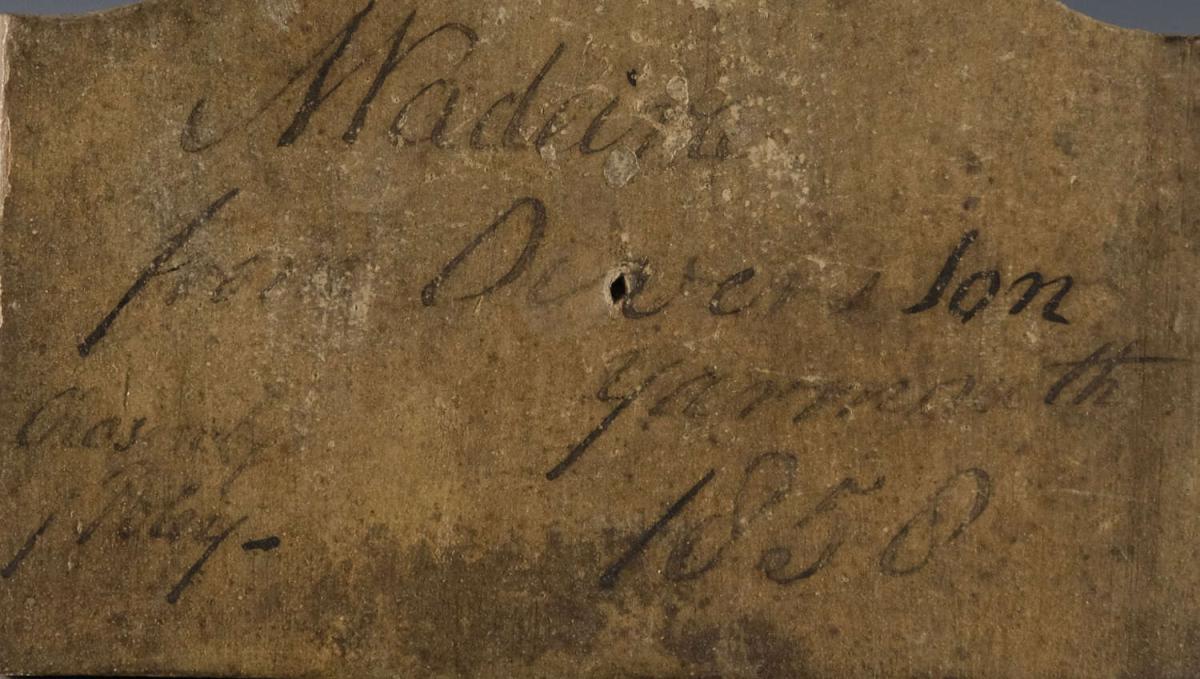 Bin label wooden Madeira mid 19th century