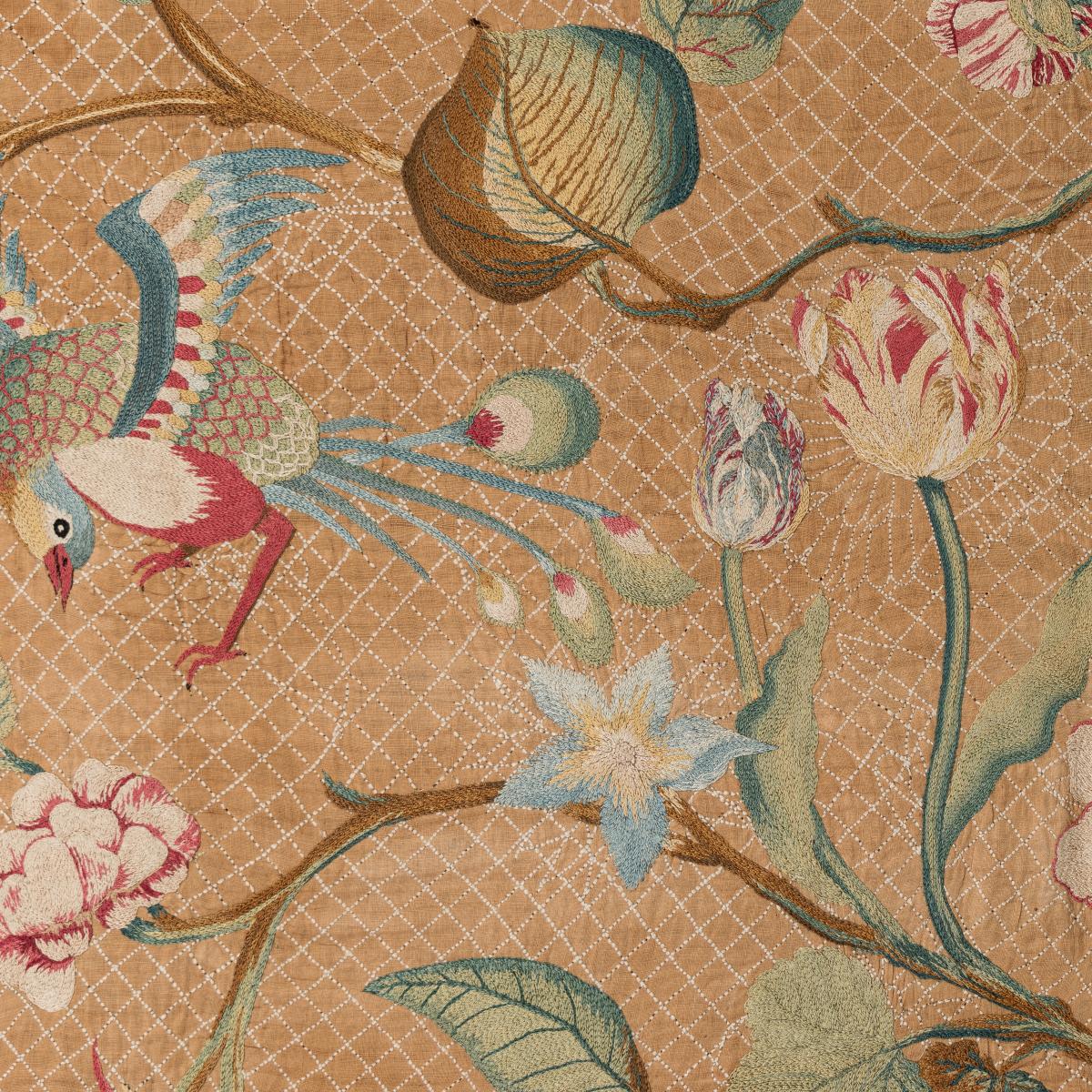 A Queen Anne silk needlework panel, circa 1710