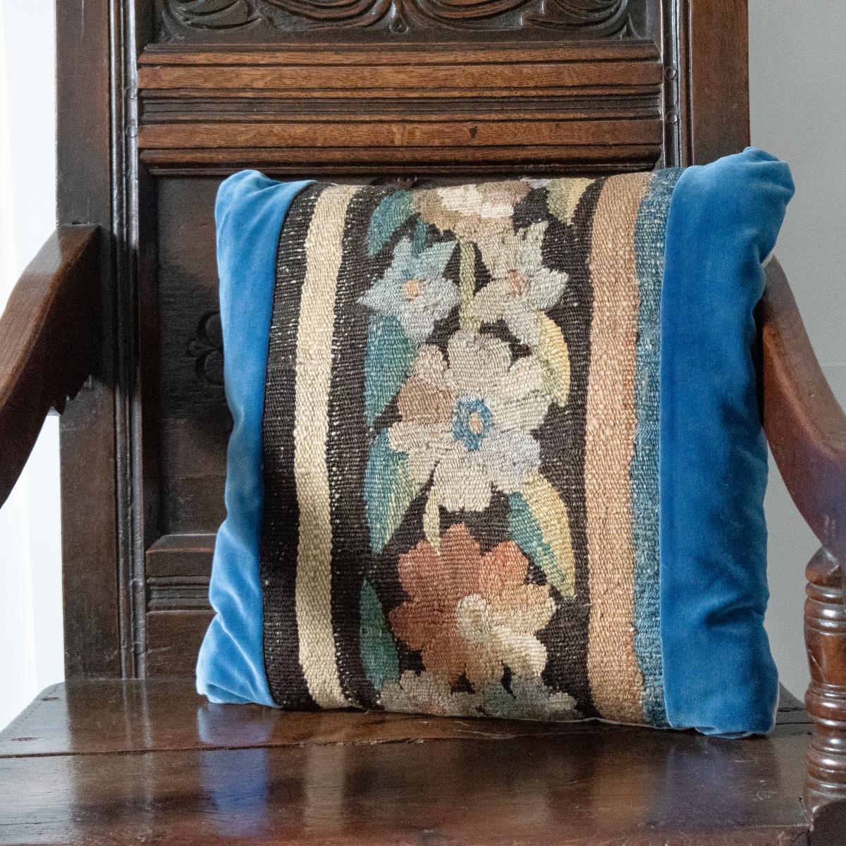 A cushion of late 17th century tapestry