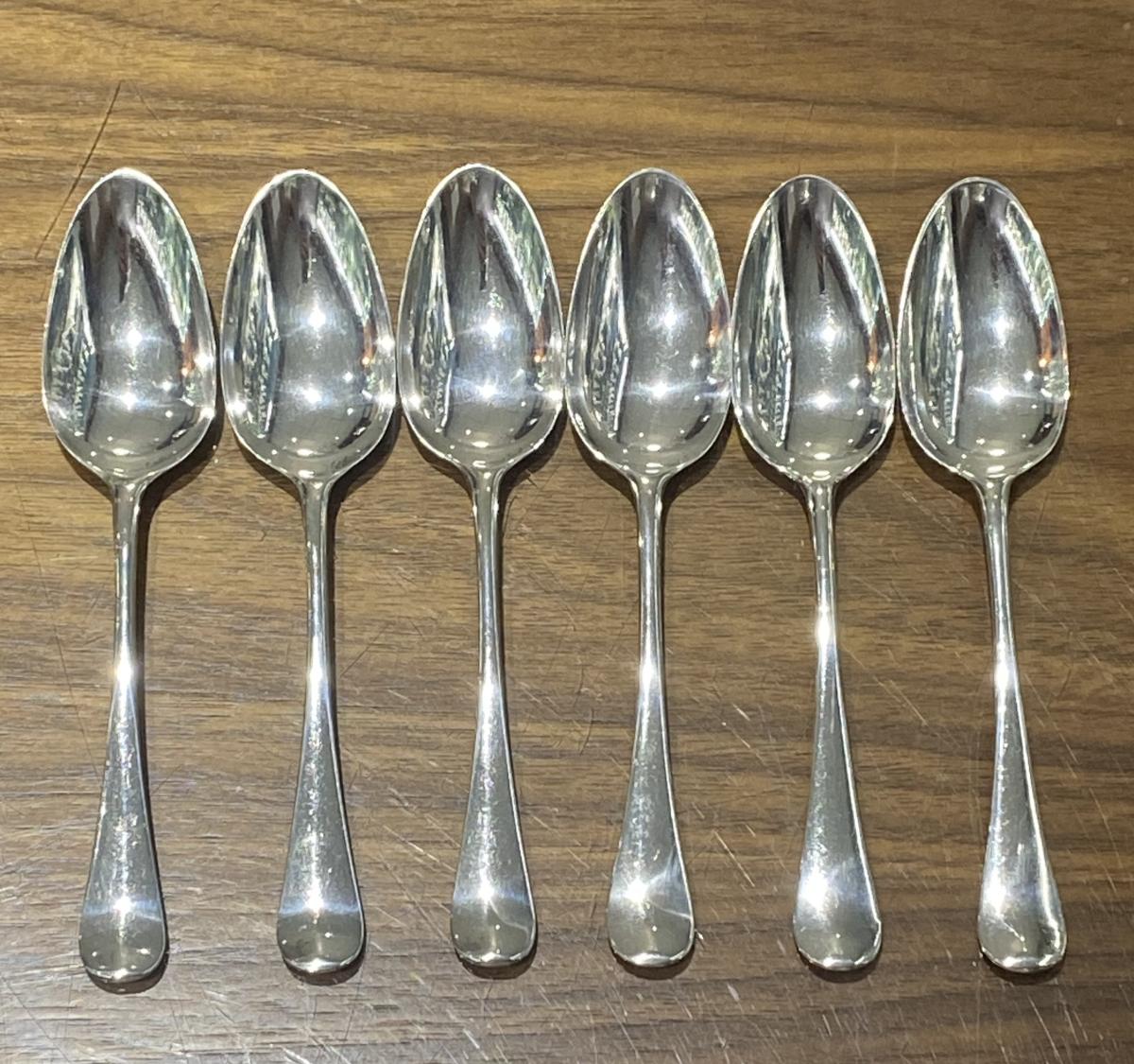 Ebenezer Coker George II Hanoverian silver  dessert spoons 1755