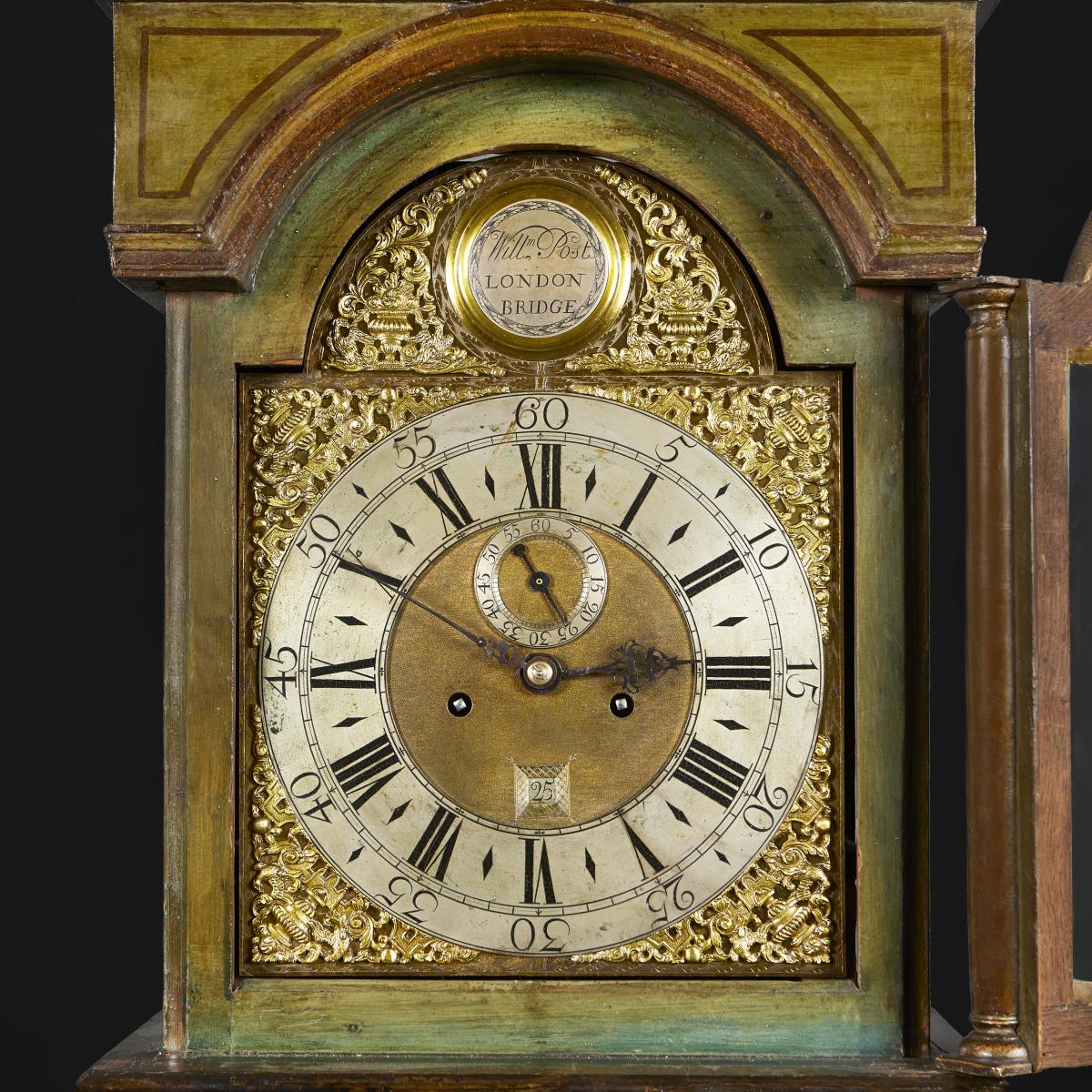 Fine Green Japanned Lacquer Longcase Clock