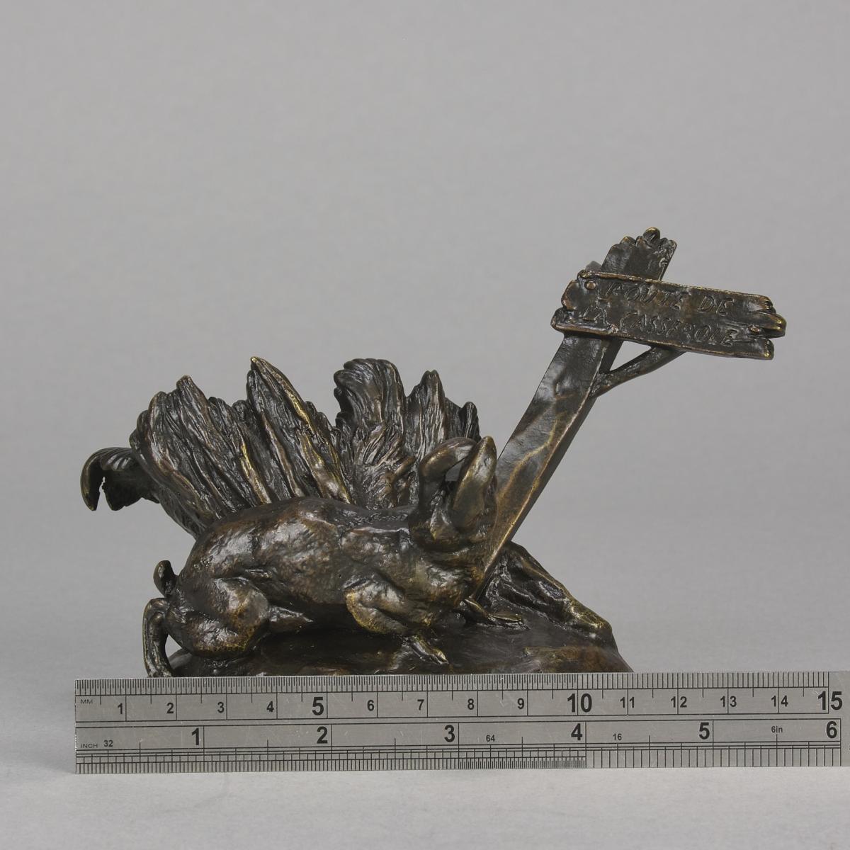 19th Century Animalier Bronze Sculpture "Route du Casserole" by Auguste Cain