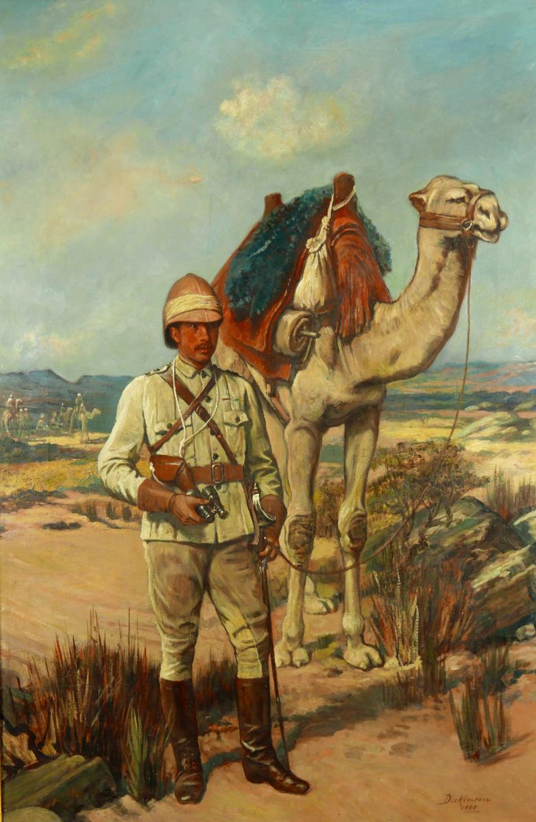 Egypt and Sudan Campaigns - Portrait of a British Officer and Camel, 1883