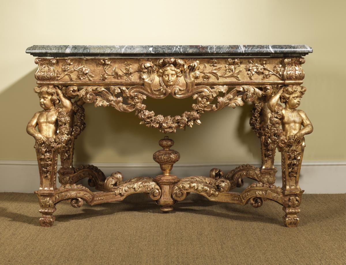 A Very Fine and Rare William and Mary Giltwood Table attributed to Jean Pelletier. Circa 1688 