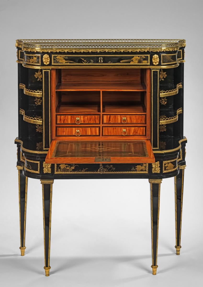 A Louis XVI Ormolu-Mounted, Ebony and Japanese Lacquer Secretaire by Levasseur Circa 1780