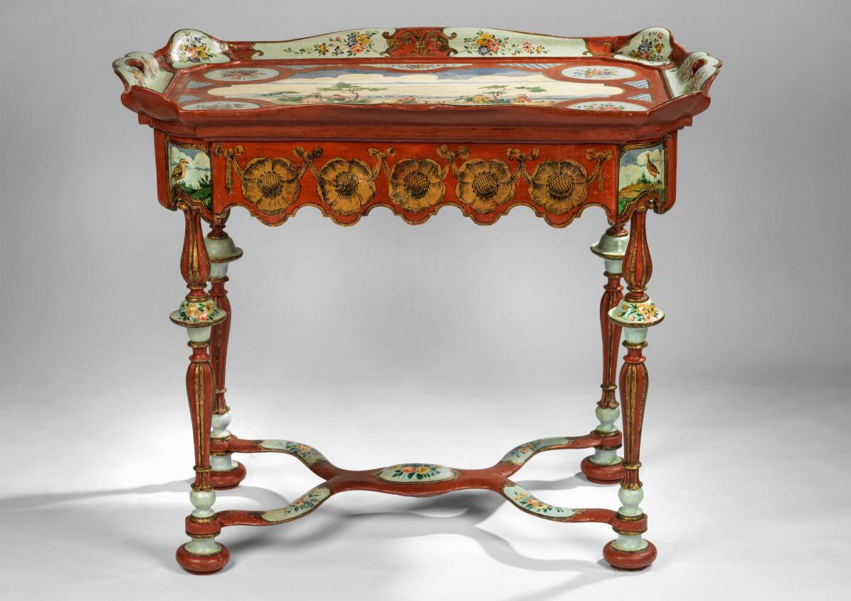 An Italian Baroque Polychrome-Painted Centre Table From the Piedmont Region  Circa 1760