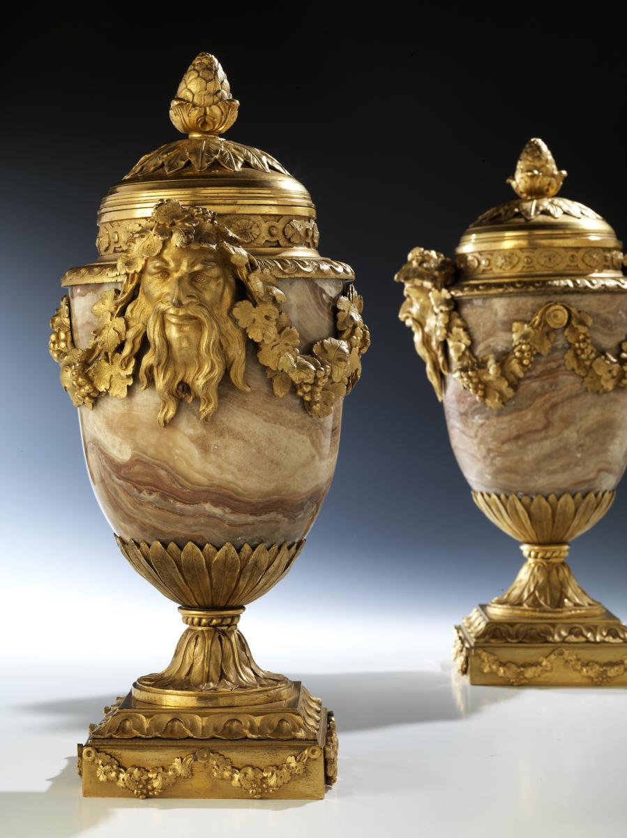 A Fine Pair of Louis XVI Ormolu-Mounted Oynx Vases. Circa 1780