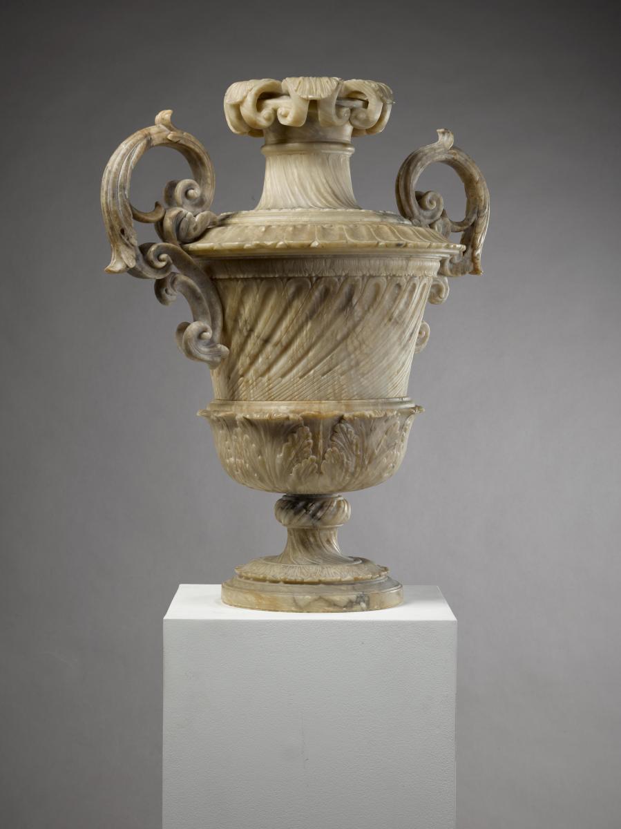 A Rare Pair of 18th-Century Sicilian Alabaster Vases, Circa 1750