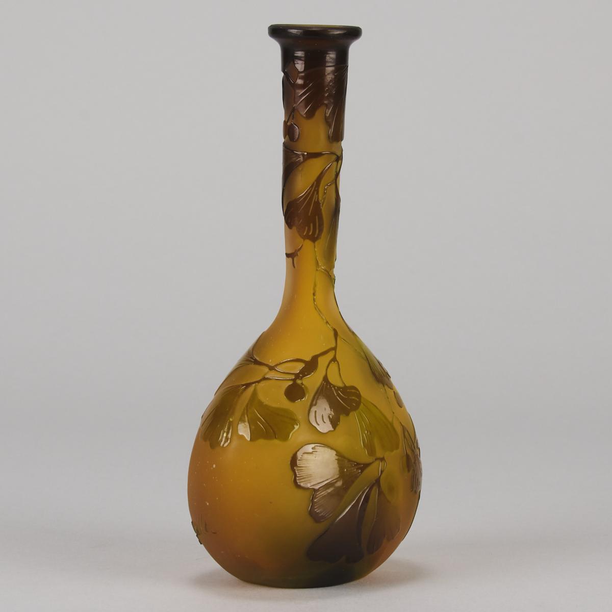 Early 20th Century Art Nouveau Vase entitled "Floral Banjo Vase" by Emile Galle