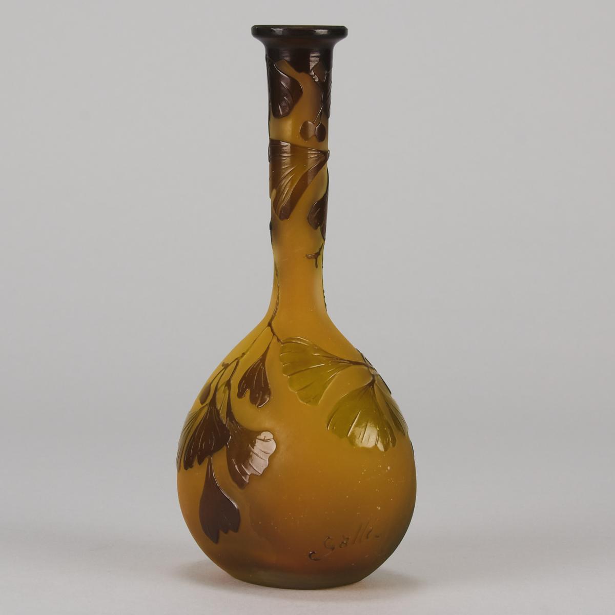 Early 20th Century Art Nouveau Vase entitled "Floral Banjo Vase" by Emile Galle