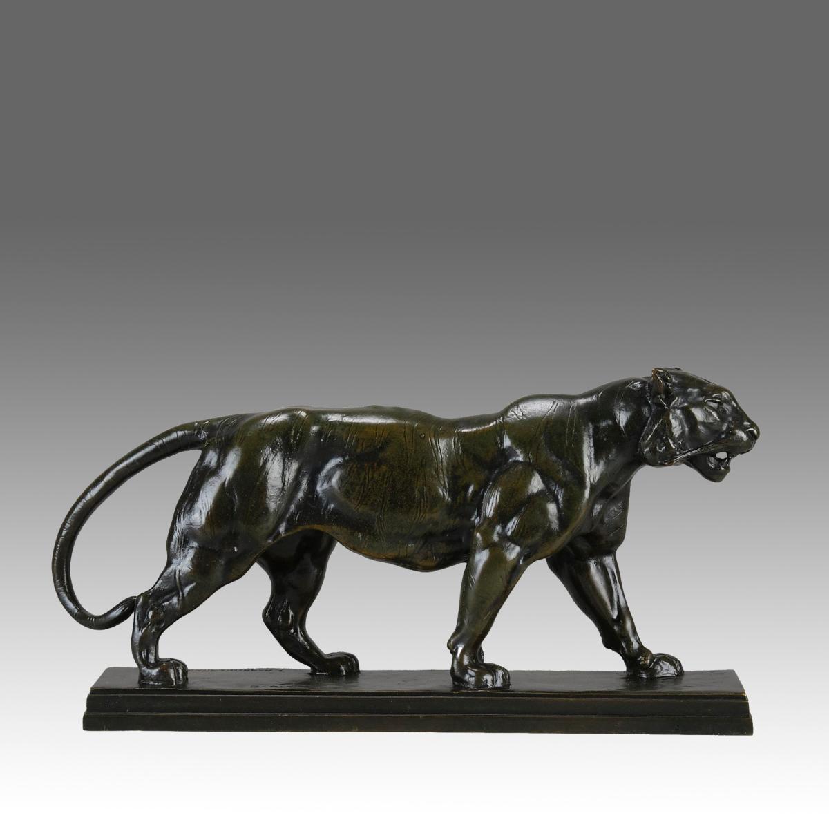 Late 19th Century Animalier Bronze entitled "Tigre qui Marche" by Antoine Barye