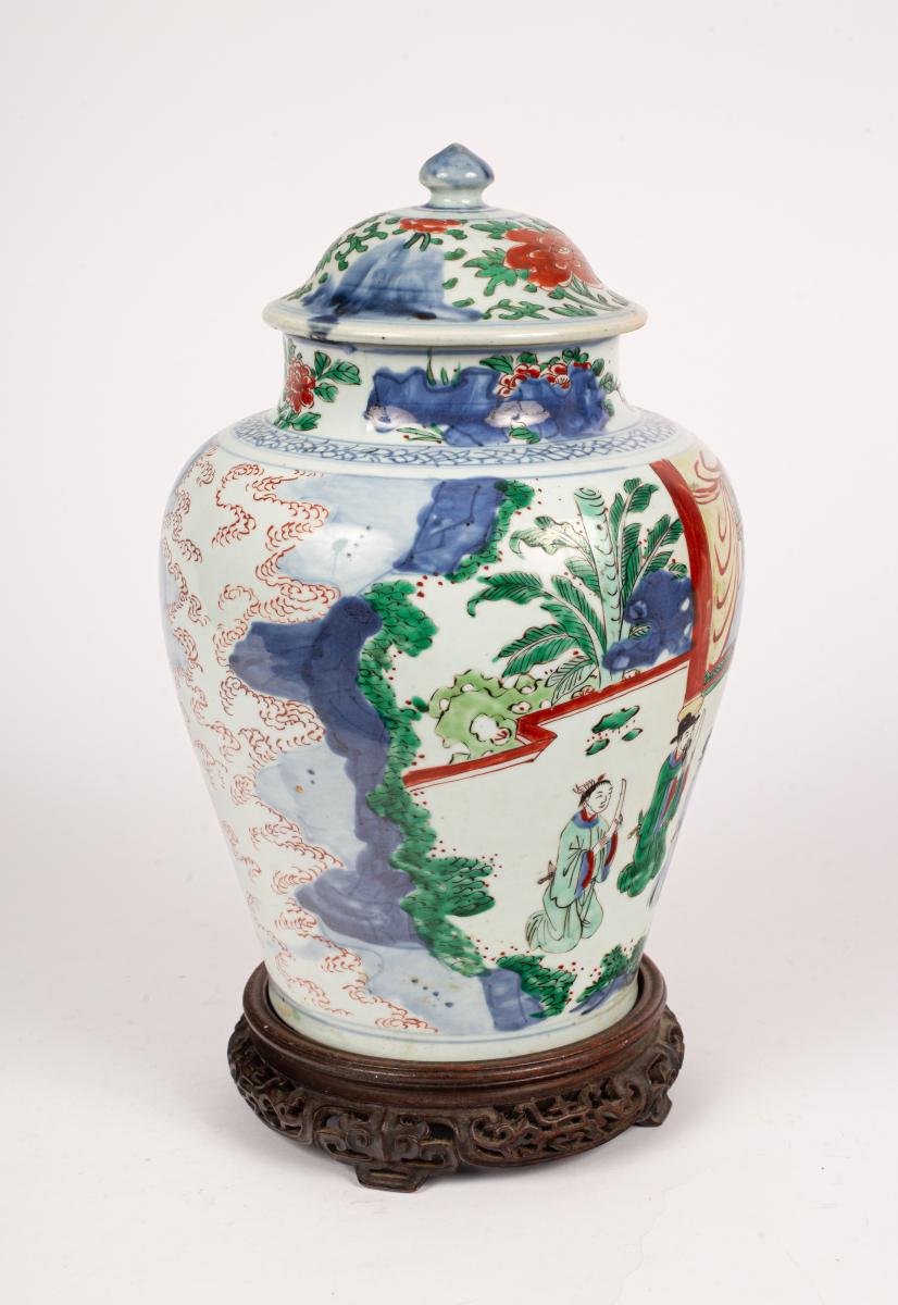 A further side of Wucai baluster vase, seventeenth century