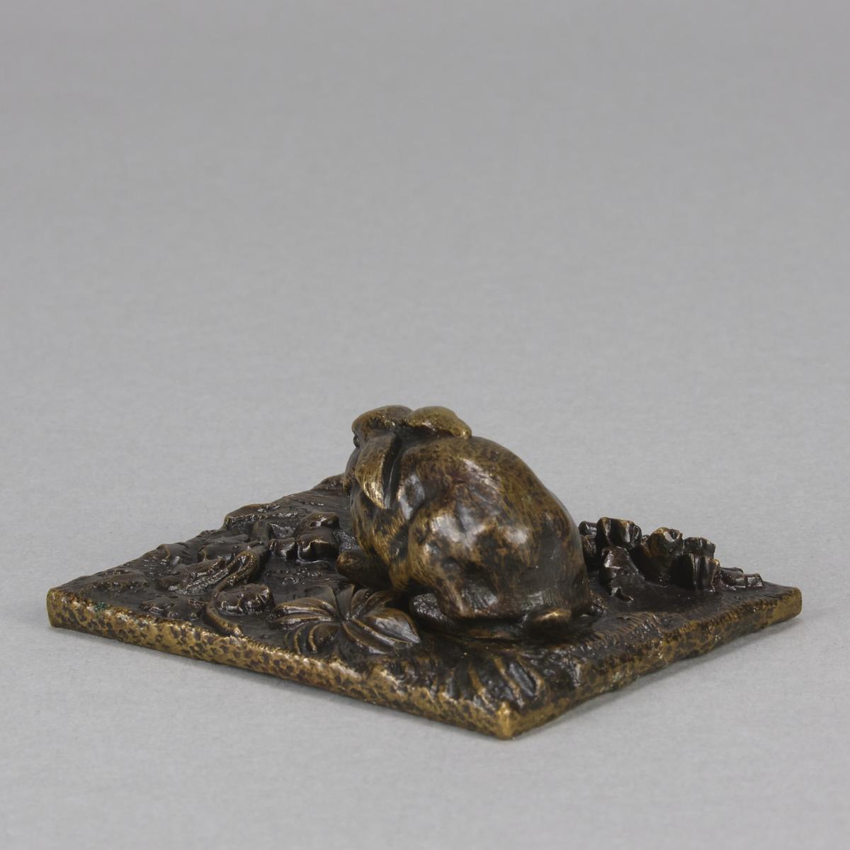 Early 20th Century Animalier French Bronze Sculpture entitled "Seated Rabbit"