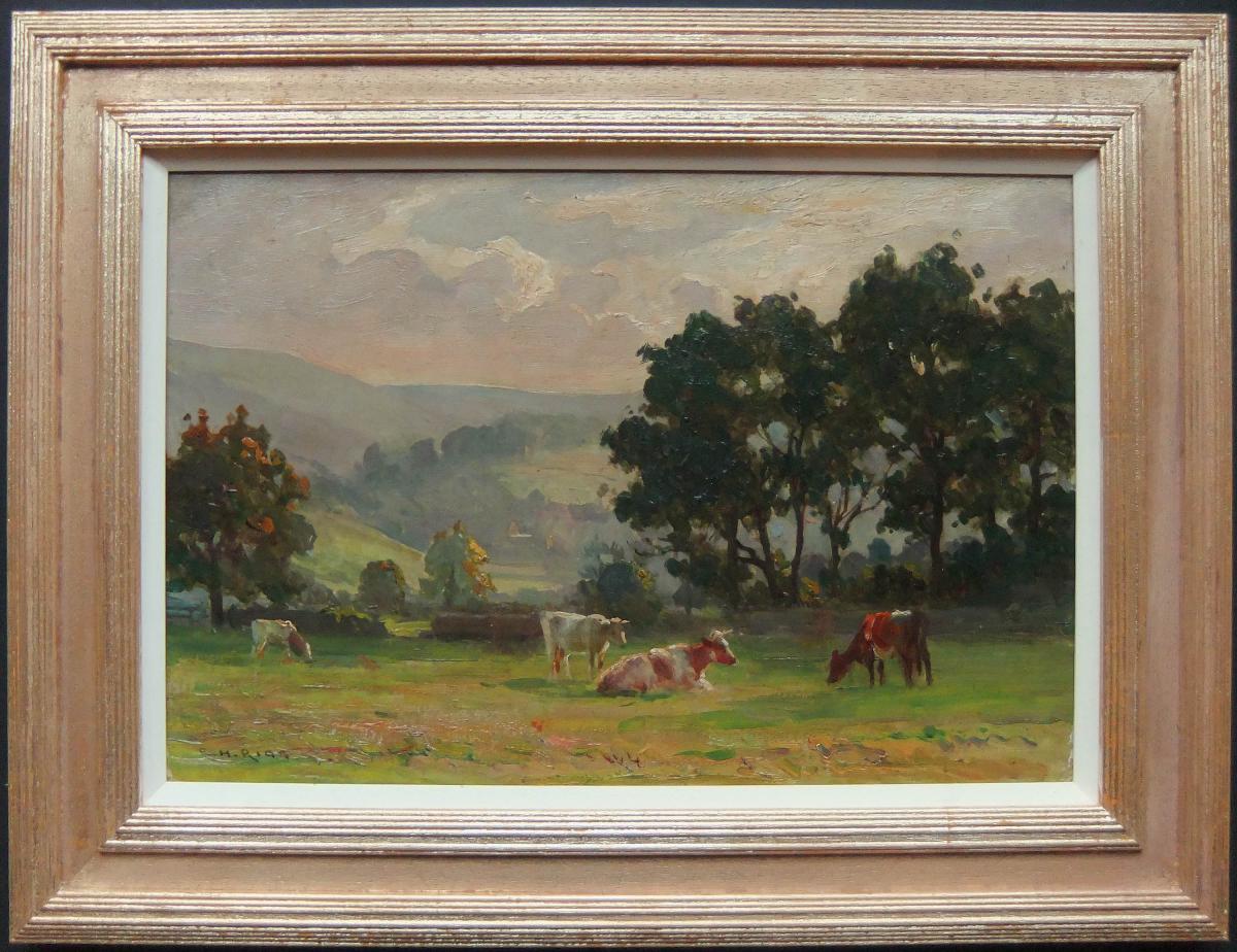 Ernest Higgins Rigg "Lower Pastures, Swaledale" oil painting