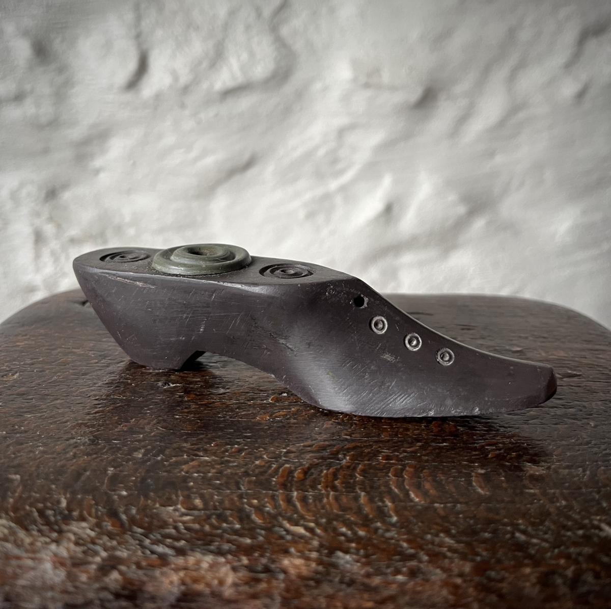 Welsh slate folk art shoe