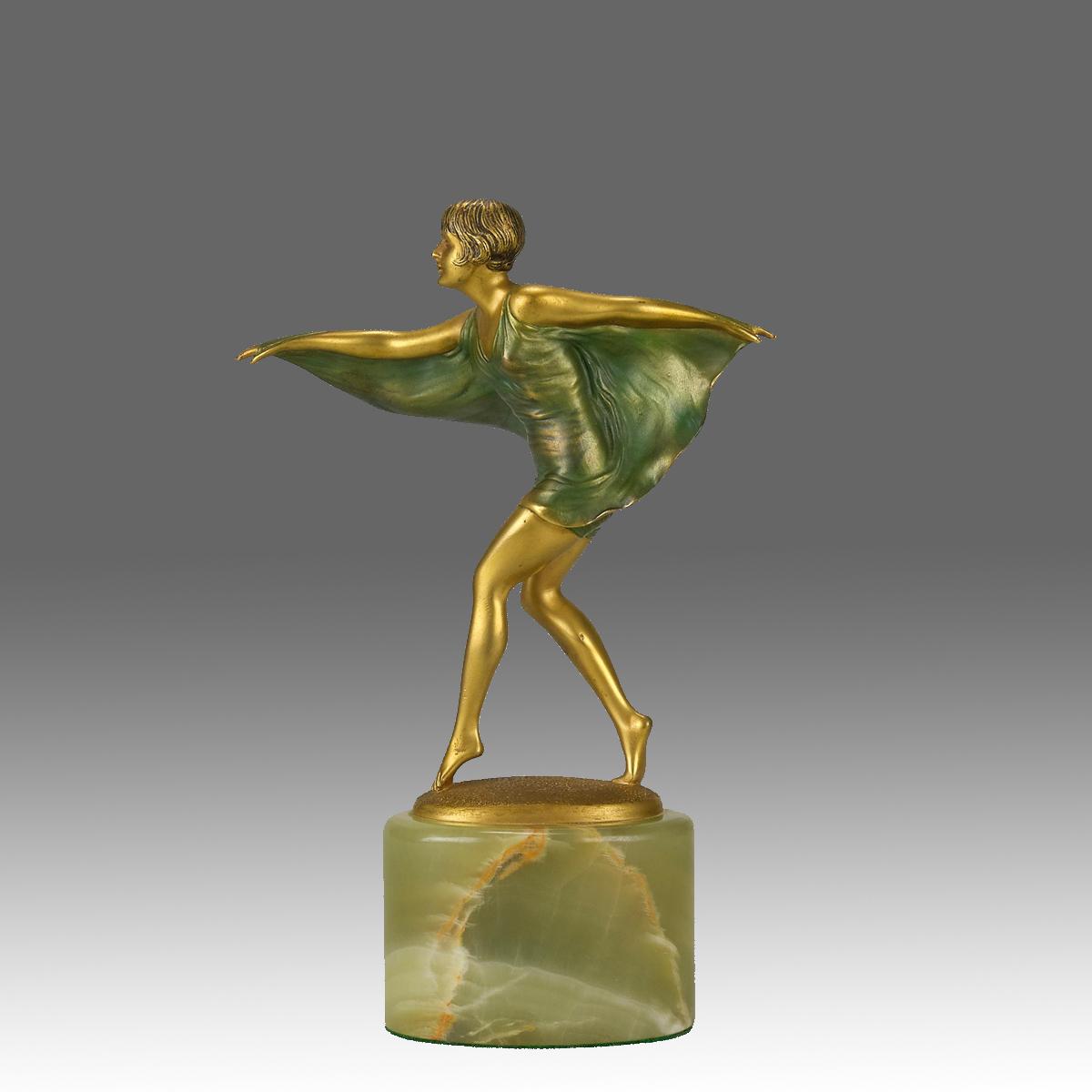 Early 20th Century Art Deco Bronze entitled "Butterfly Dancer" by Franz Iffland