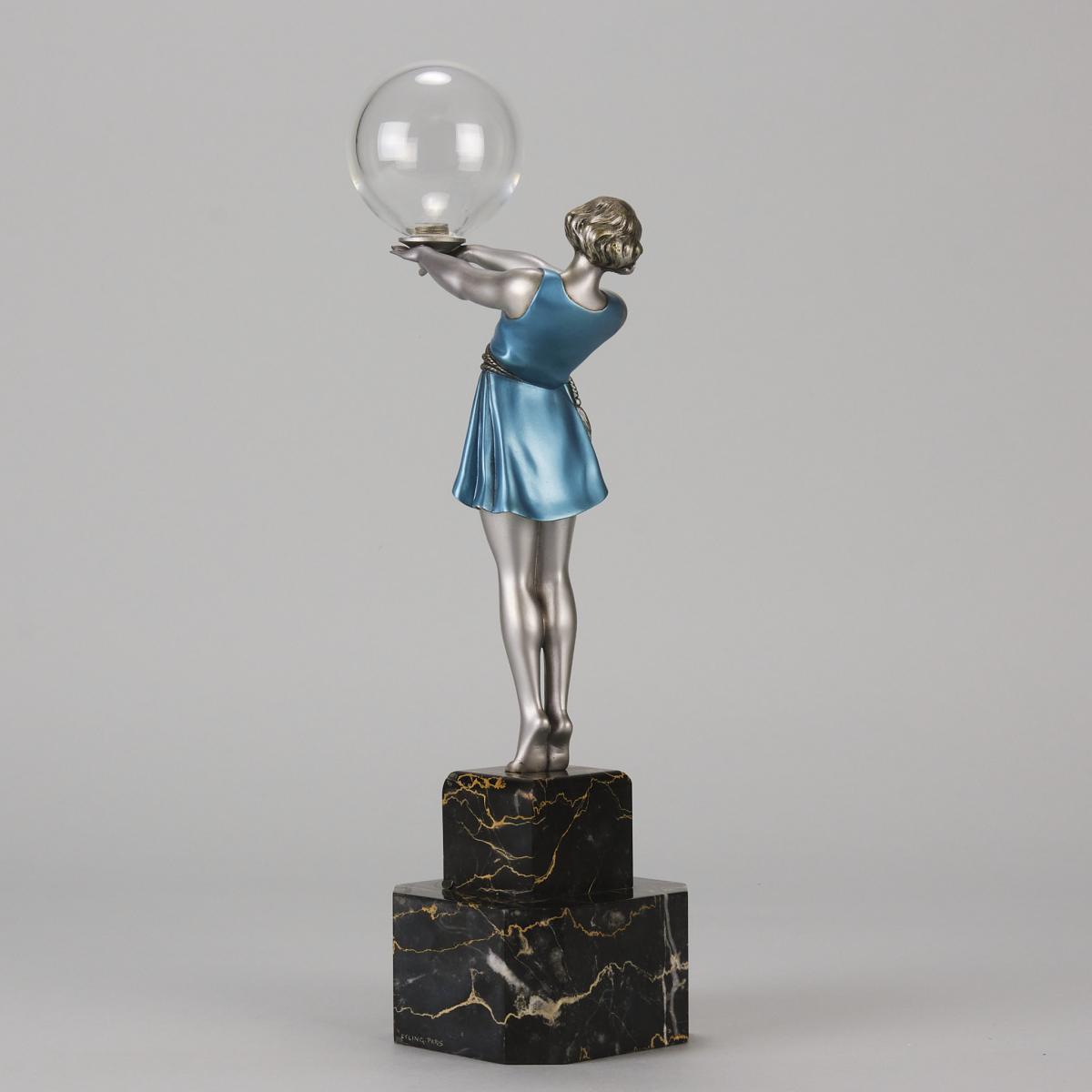  Early 20th Century Art Deco Bronze entitled "Bubble Dancer" By Armand Godard