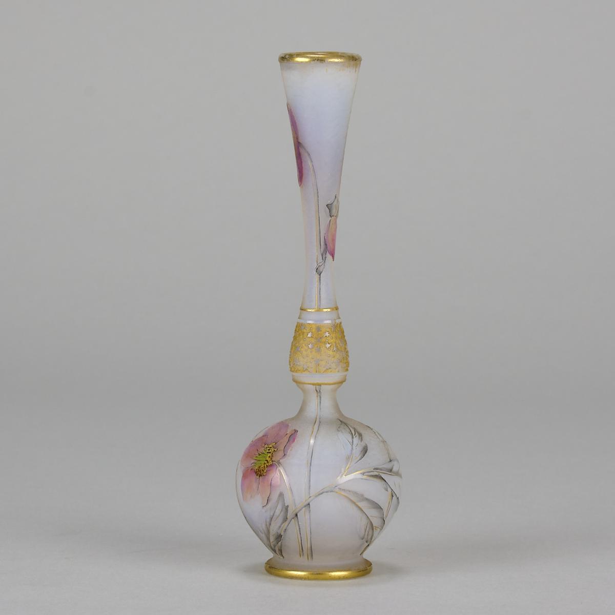 Early 20th Century Cameo Glass Vase entitled "Hellebore Vase" by Daum Frères