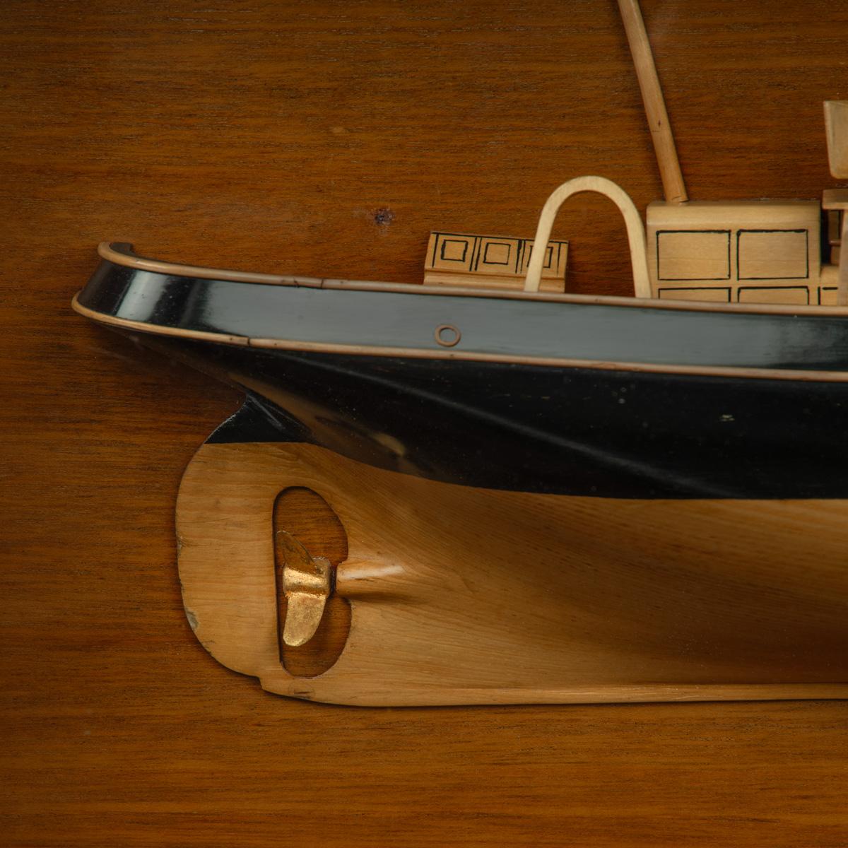 A Scottish builder’s cased half hull model of a herring drifter