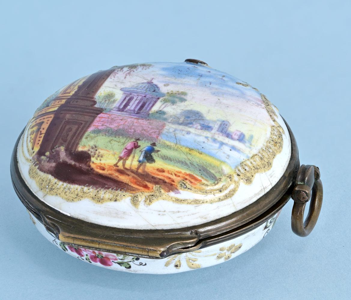 Enamel Patch Box in the Form of A Watch