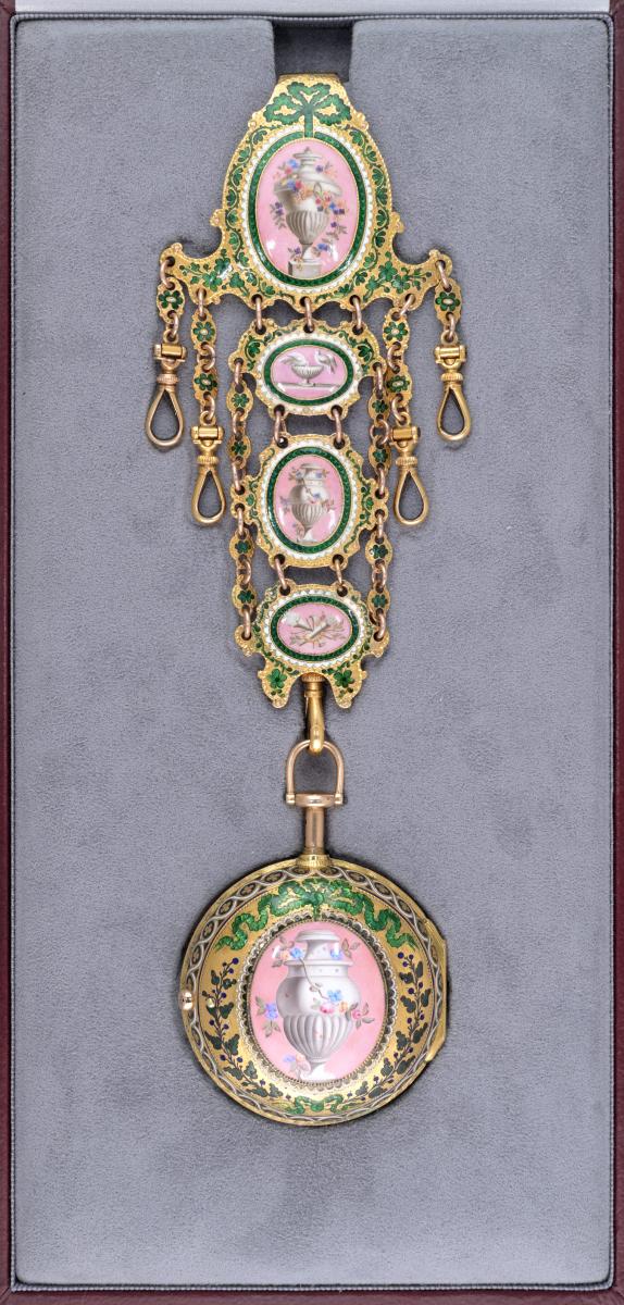 Gold and Enamel Repeater with Chatelaine