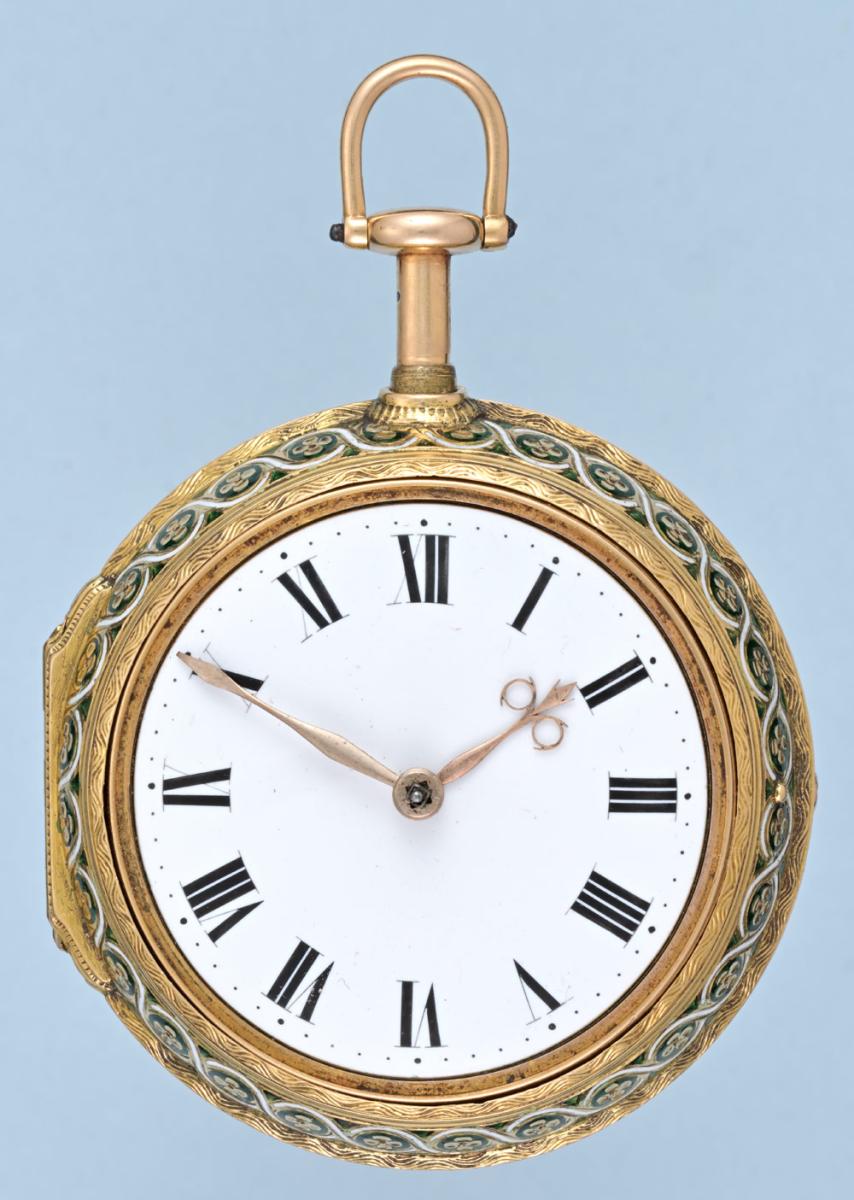 Gold and Enamel Repeater with Chatelaine