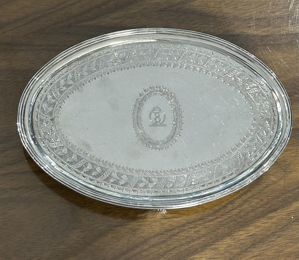 Georgian silver salver/teapot stand 1799 Urquhart and Hart 