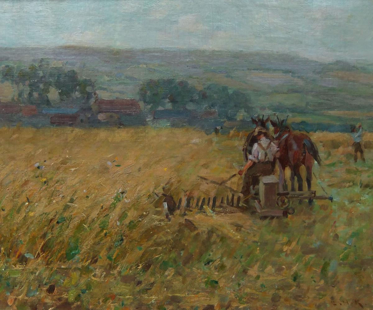 Ernest Higgins Rigg "The Plough, Hinderwell" oil painting