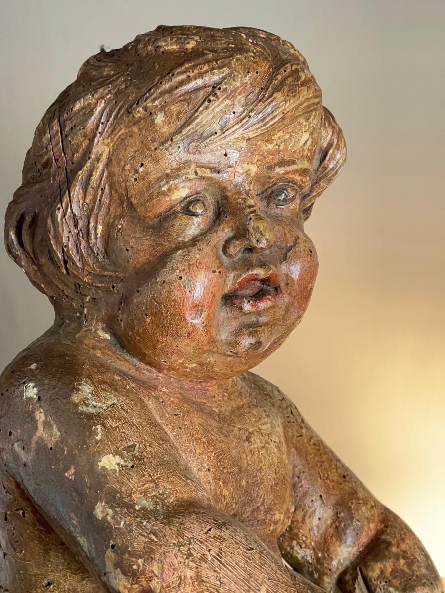 Wood carving of a putti Circa 1650