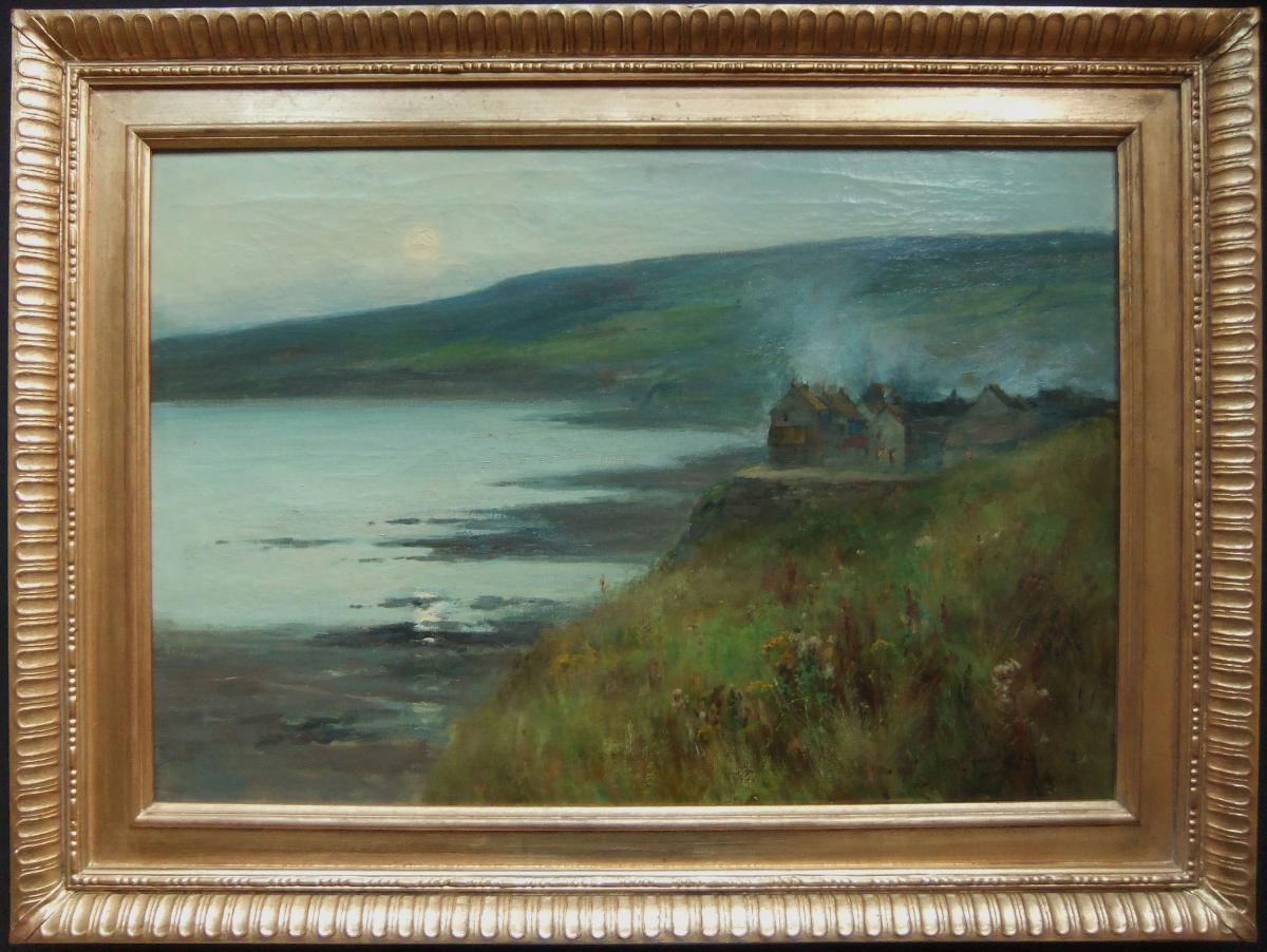 Owen Bowen "Robin Hood's Bay, Evening" Yorkshire, oil painting