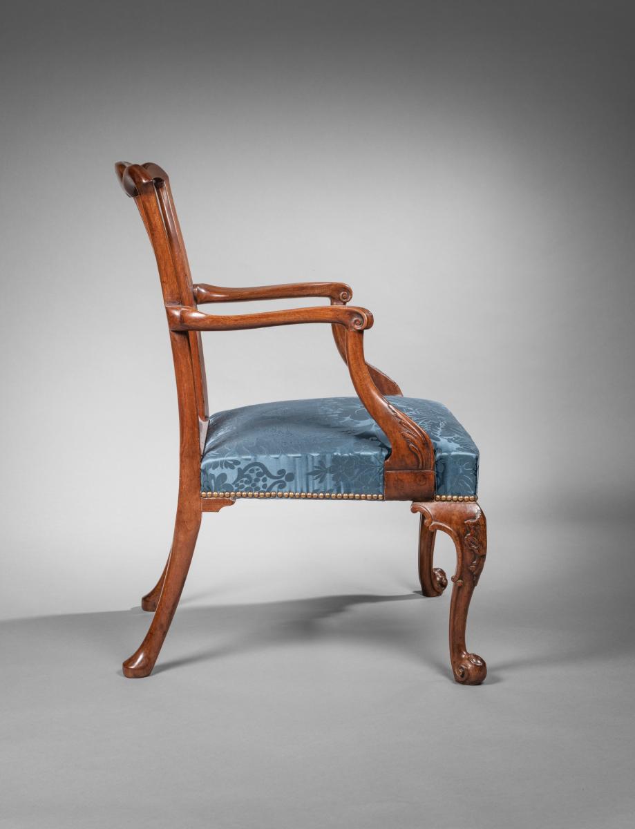 Georgian mahogany open armchairs