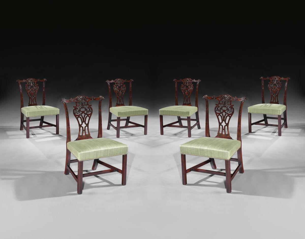 Six Chippendale Period Side Chairs
