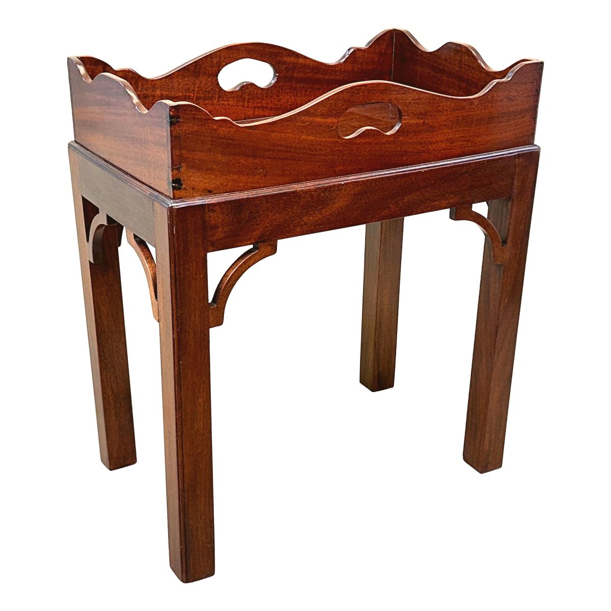  Small Georgian Mahogany Butlers Tray On Stand
