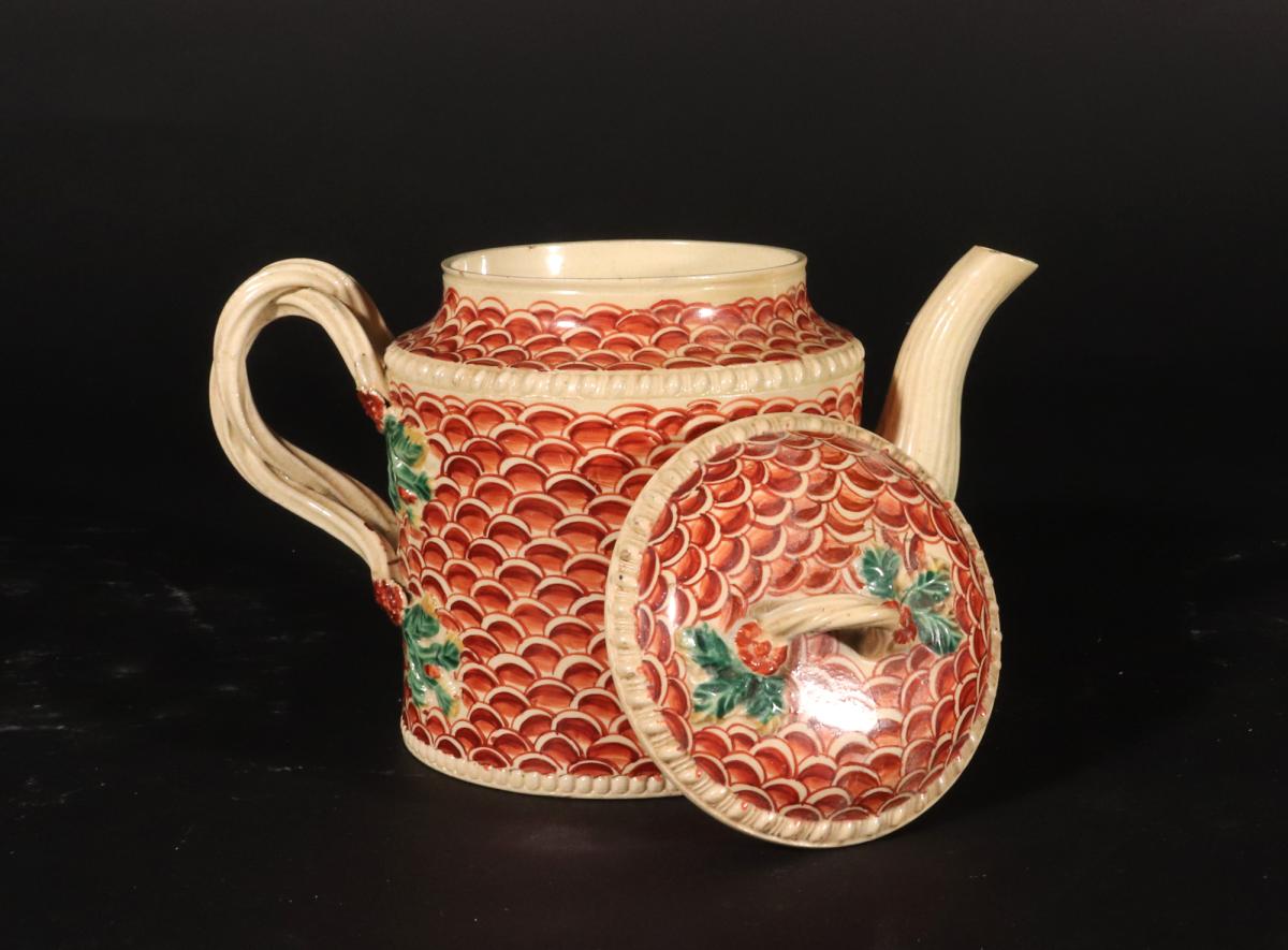 English Creamware Pottery Teapot