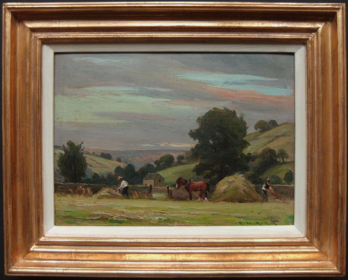 Ernest Higgins Rigg "The Hay Field, Low Row" oil painting