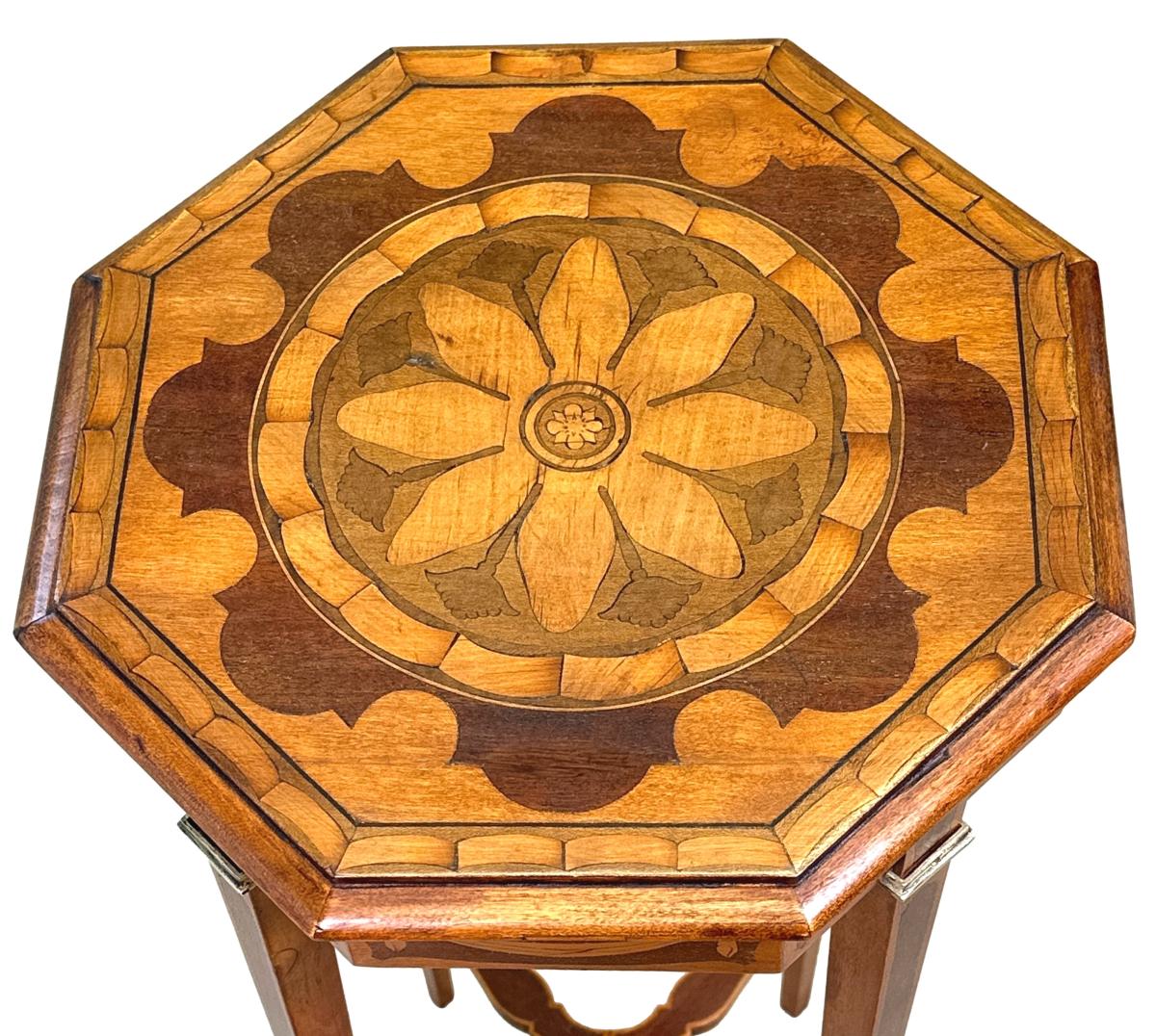 Octagonal Late 19th Century Mahogany & Satinwood Occasional Table