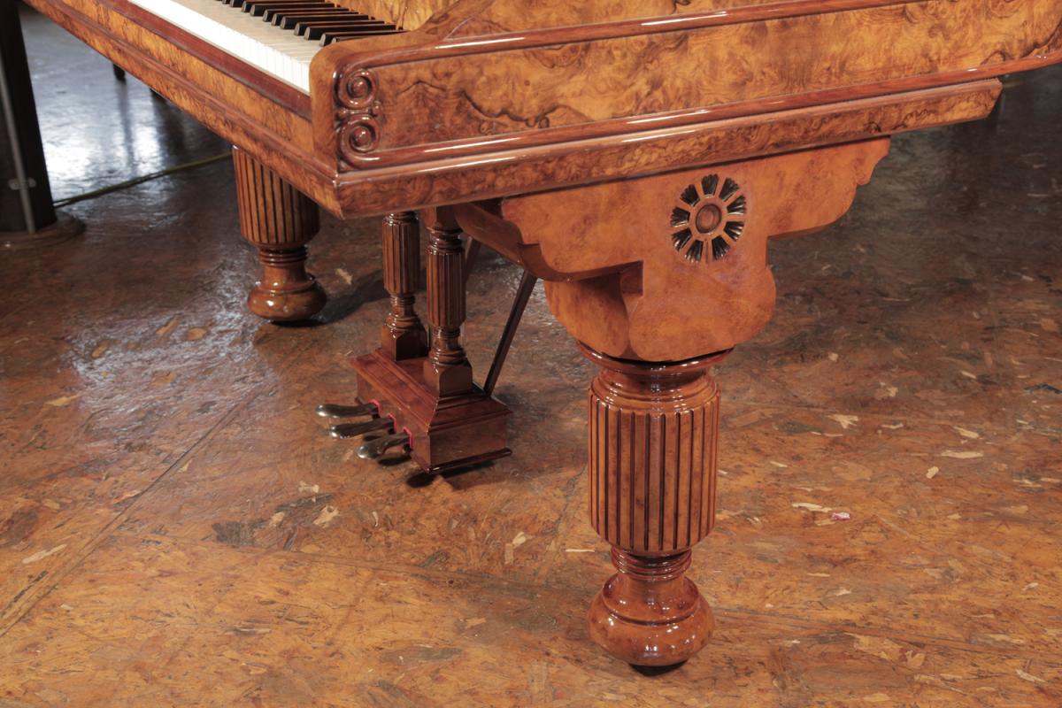 Steinway fluted piano leg with carved sunflower 