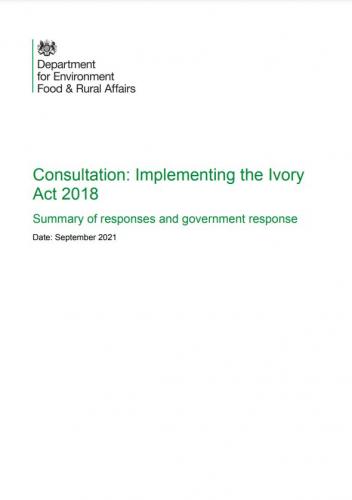 Defra Ivory Act consultation response document